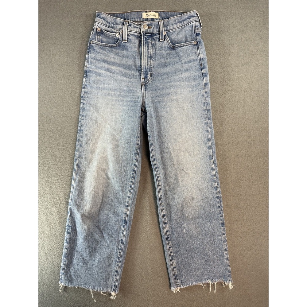 Madewell Perfect Vintage Wide Leg Crop Jeans Womens 27 Light Wash Blue Denim